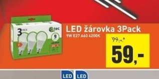 LED žárovka 3Pack