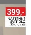 NÁSTĚNNÉ SVÍTIDLO 30 cm, zlaté
