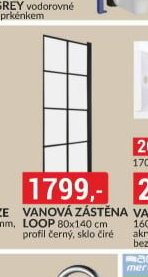 Vanová zástěna Loop