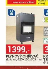 Plynový ohřívač 425x150x705 mm