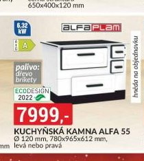 Kuchyňská kamna Alfa 55