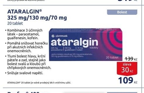 ATARALGIN 325 mg/130 mg/70 mg 20 tablet