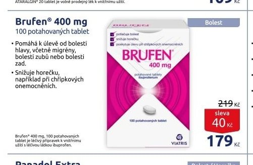 Brufen 400 mg 100 potahovaných tablet