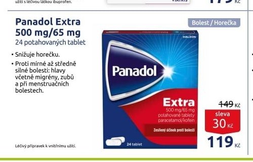 Panadol Extra 500 mg/65 mg 24 potahovaných tablet