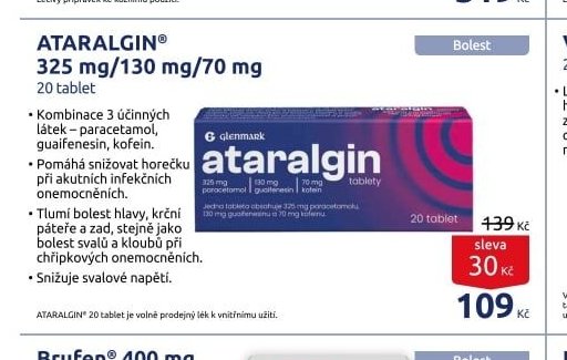 ATARALGIN 325 mg/130 mg/70 mg 20 tablet