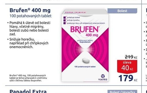 Brufen 400 mg 100 potahovaných tablet