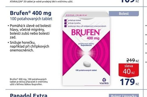 Brufen 400 mg 100 potahovaných tablet