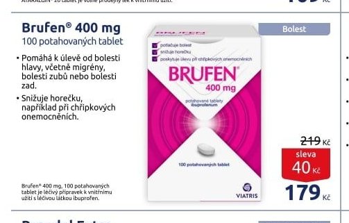 Brufen 400 mg 100 potahovaných tablet