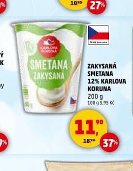 ZAKYSANÁ SMETANA 12% KARLOVA KORUNA