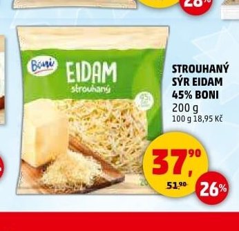 STROUHANÝ SÝR EIDAM 45% BONI