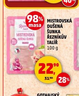 Mistrovská dušená šunka Řezníkův talíř 100 g