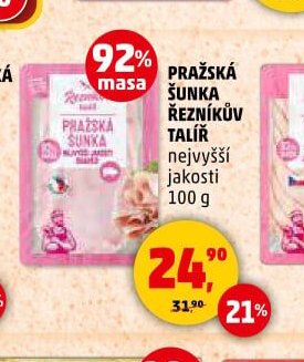 Pražská šunka Řezníkův talíř nejvyšší jakosti 100 g