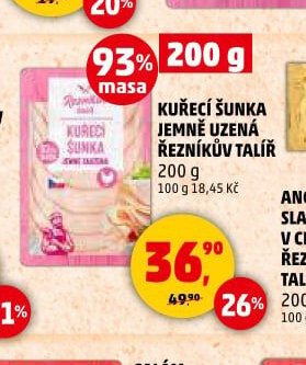 Kuřecí šunka jemně uzená Řezníkův talíř 200 g