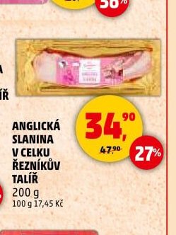Anglická slanina v celku Řezníkův talíř 200 g