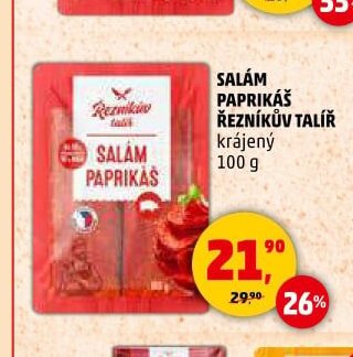 Salám paprikáš Řezníkův talíř 100 g