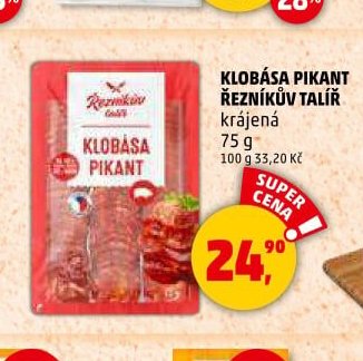 Klobása pikant Řezníkův talíř 75 g
