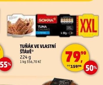 Tuňák ve vlastní šťávě Sokra