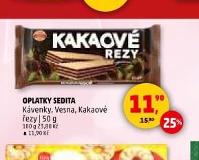 OPLATKY SEDITA Kávenky, Vesna, Kakaové řezy
