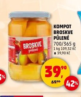 Kompot broskve půlené