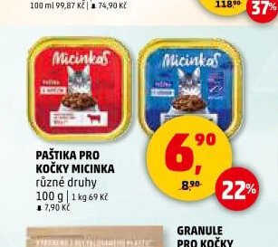 PAŠTIKA PRO KOČKY MICINKA