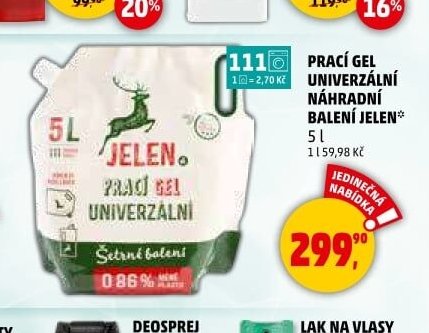 Prací gel univerzální náhradní balení Jelen