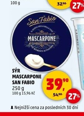 SÝR MASCARPONE SAN FABIO 250 g