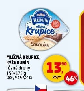 MLÉČNÁ KRUPICE, RÝŽE KUNÍN