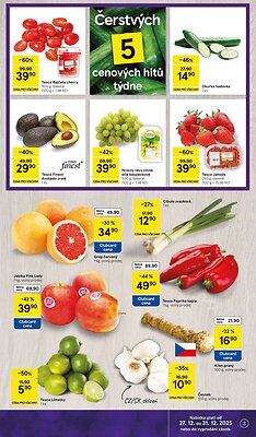 aktuální leták Tesco 27.12.2025-31.12.2025