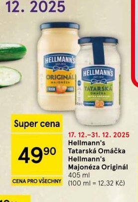 Hellmann's Tatarská Omáčka, Hellmann's Majonéza Originál