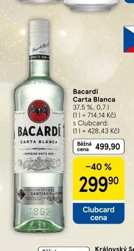 Bacardi Carta Blanca 0,7 l