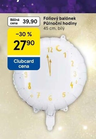 Fóliový balónek Půlnoční hodiny