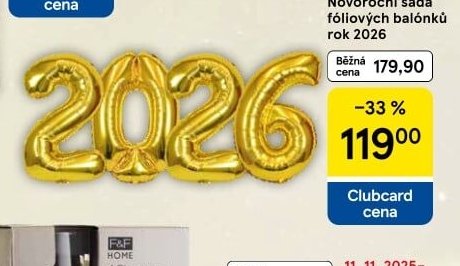 Novoroční sada fóliových balónků rok 2026