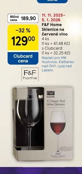 F&F Home Sklenice na červené víno