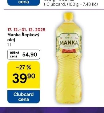 Manka Řepkový olej