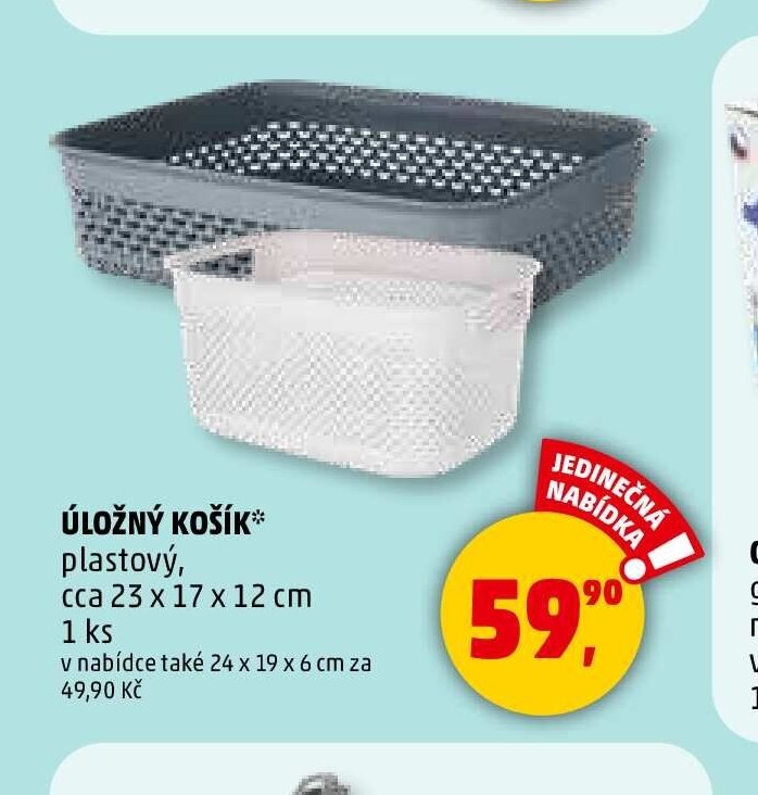 Úložný košík plastový