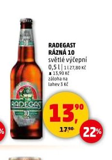 Radegast rázná 10 světlé výčepní 0,5 l