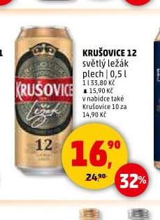 Krušovice 12 světlý ležák plech 0,5 l