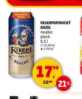 Velkopopovický Kozel nealko plech 0,5 l