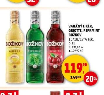 Vaječný likér, Griotte, Peprmint Božkov 0,5 l