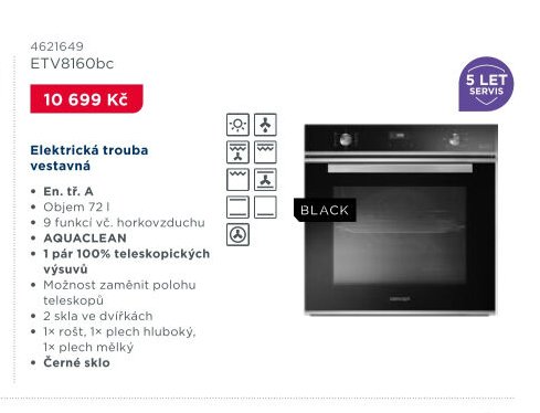 Elektrická trouba vestavná ETV8160bc