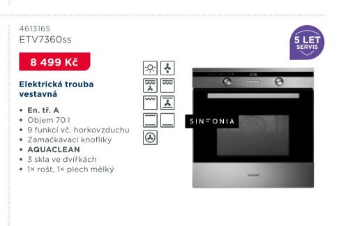 Elektrická trouba vestavná ETV7360ss