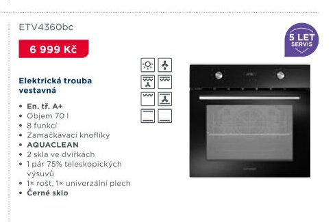 Elektrická trouba vestavná ETV4360bc