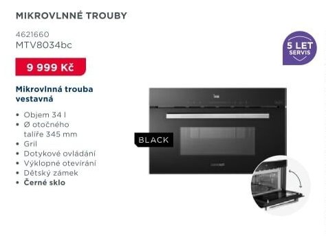Mikrovlnná trouba vestavná MTV8034bc