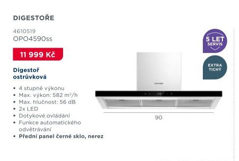 Digestoř ostrůvková OPO4590ss