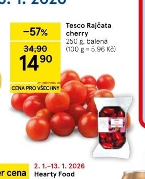 Tesco Rajčata cherry 250 g, balená