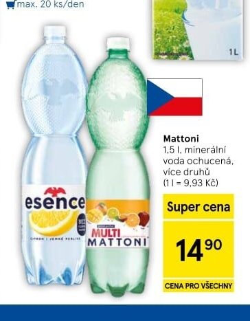 Mattoni 1,5 l, minerální voda ochucená, více druhů