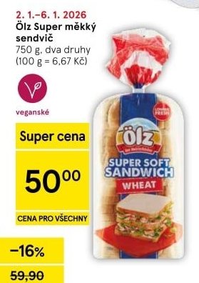 Ölz Super měkký sendvič 750 g