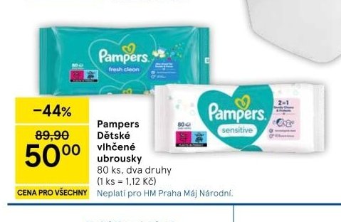Pampers Dětské vlhčené ubrousky 80 ks