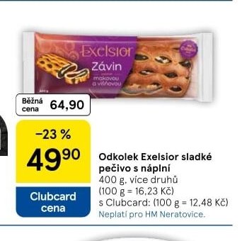 Odkolek Exelsior sladké pečivo s náplní