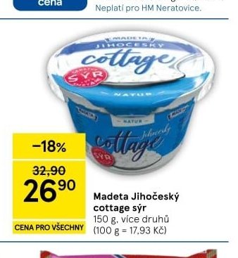 Madeta Jihočeský cottage sýr